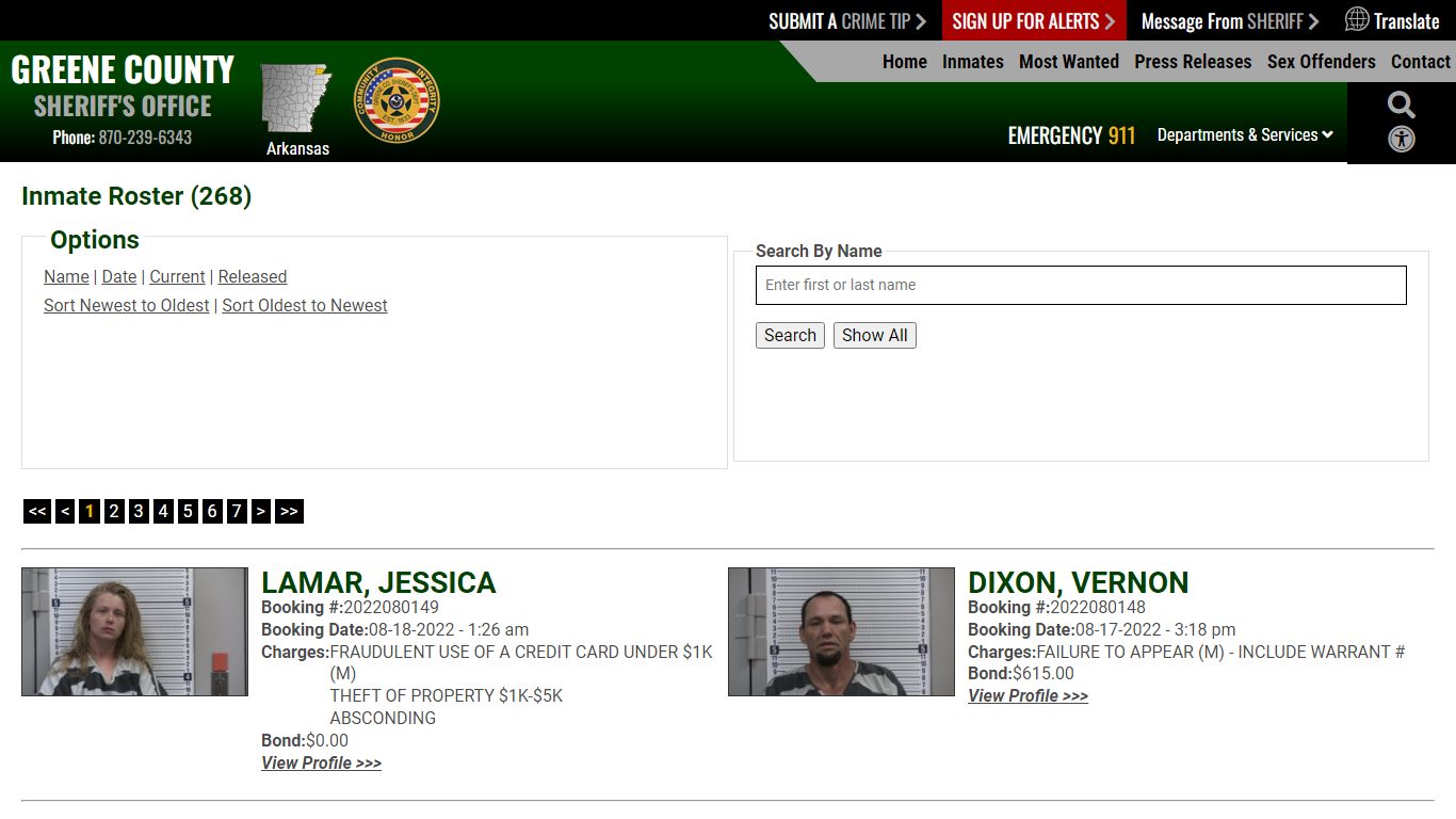 Inmate Roster - Current Inmates Booking Date Descending - Greene County ...